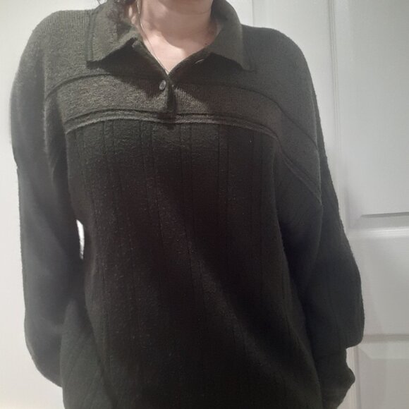 Minimalist Giasone Italian made polo oversized wool sweater - Picture 16 of 16